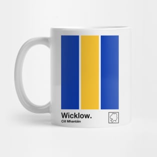 County Wicklow, Ireland - Retro Style Minimalist Poster Design Mug